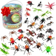 SCS Direct Toy Bug Action Figure Set - 30 Piece Playset, 15 Unique Sculpts- Giant Insects Educational Toy Playset (Ants, Tarantula, Spiders)