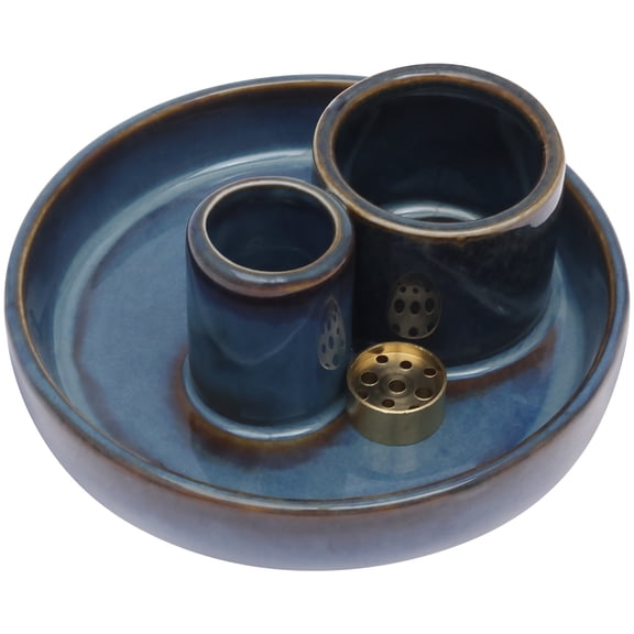 4 in 1 Ceramic Incense Burner Holder Palo Santo Sage and Candle Holder Incense Stick Burner Ash Catcher Tray for Home Office