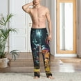 thumbnail image 2 of Fotbe Purple Glowing Mushroom Pantalones de Pijama para Hombre, Pantalones de Dormir, Pantalones de Casa con Cintura Ajustable y Bolsillos-X-Large, 2 of 6