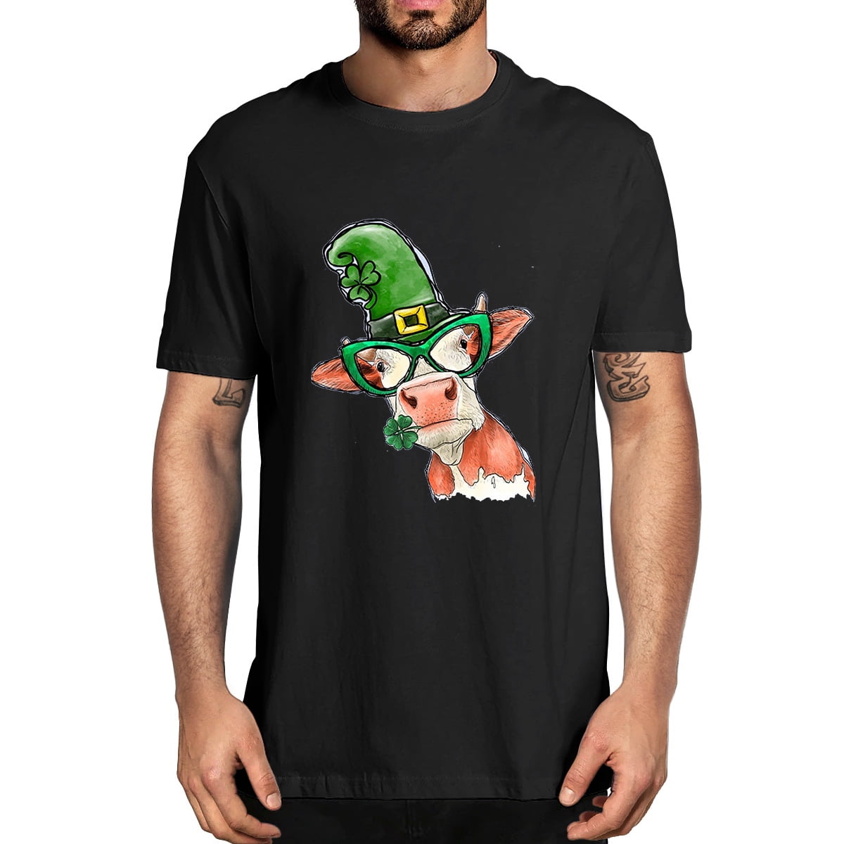 GRTXIN St Patricks Day Cow Funny Men's 