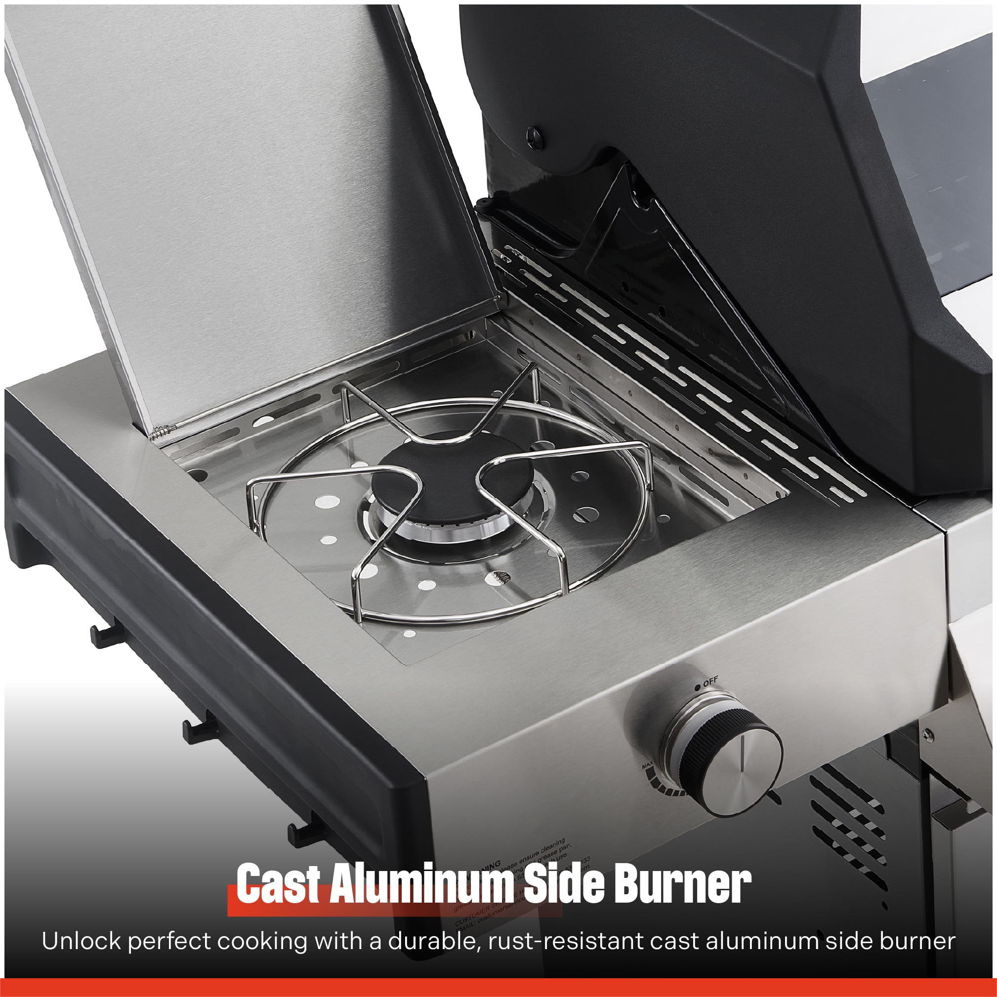 Monument Grills Denali Series 6-Burner Black Dual Fuel Cabinet Grill with Clearview Lid and LED Knobs