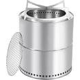 thumbnail image 1 of Lineslife Portable Smokeless Fire Pit for Outside with Grill & Stand, 3-in-1 Multifunctional Stainless Steel Firepit, 1 of 10