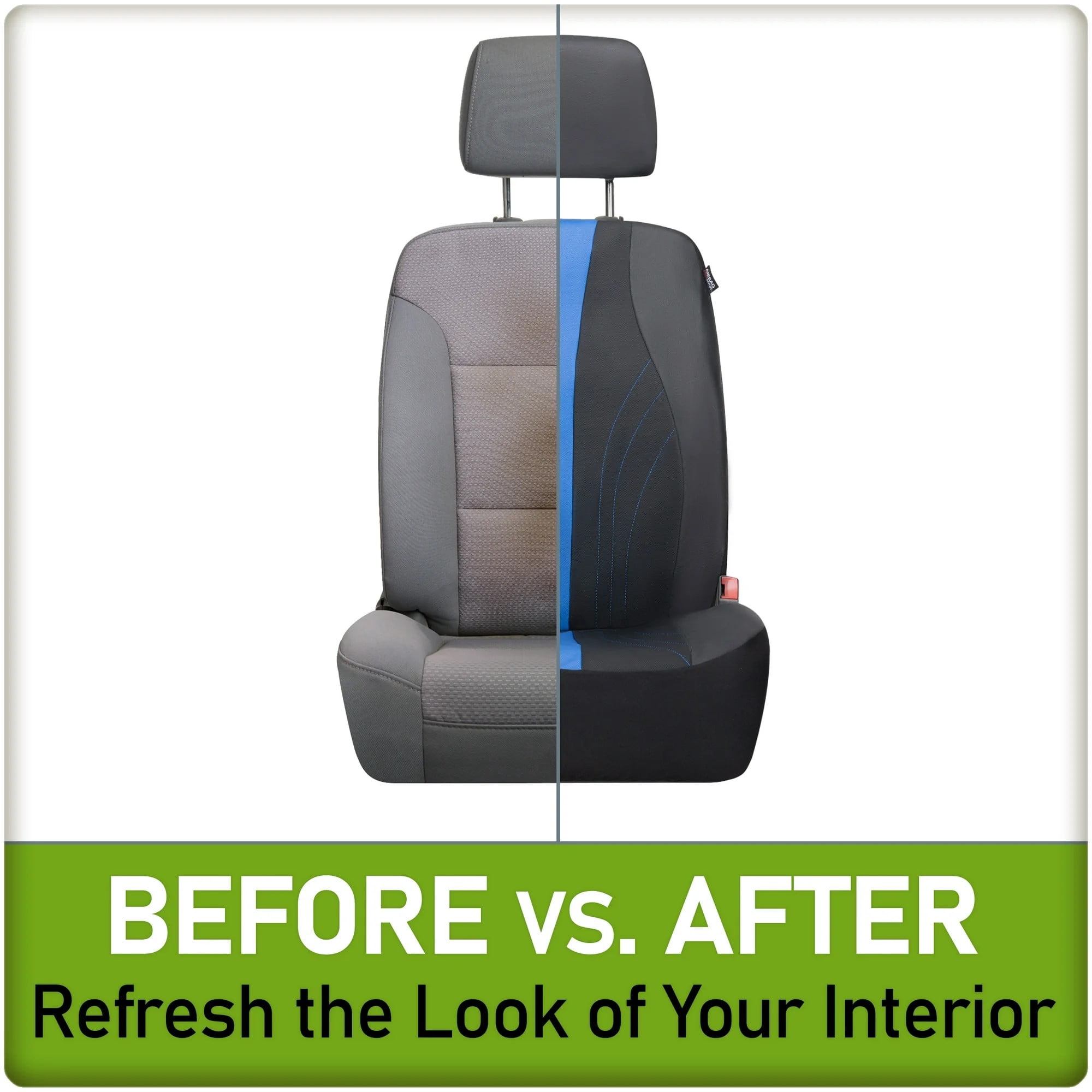 Auto Drive 2-Piece Black-Blue Marlo Seat Covers – Durable, Water-Resistant Polyester Fabric