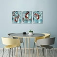 thumbnail image 4 of 3 Pieces Teal Canvas Wall Art Red Wine Glass with Music Note Picture Poster Modern Home Kitchen Wall Decor for Living Room Dining Room Restraurant 12x16inchx3pcs, 4 of 5