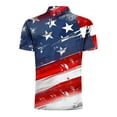 thumbnail image 4 of ALLLIST Collared Men Tops White Short Sleeve Independence Day T-Shirts Button Casual Pullover Mens Shirts, 4 of 4