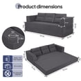 thumbnail image 2 of COMAX Futon Sofa Bed Queen, 79" Convertible Sofa Bed Couches for Living Room, 4 in 1 Folding Boneless Sleeper Corduroy Couch Loveseat Foam In a Box, Comfy Foldable Lounge Fold Out Floor Mattress Grey, 2 of 5