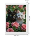 thumbnail image 2 of Diamond Art Kit for Adults, Black White Cats Pink Roses Diamond Painting for Adults Beginners, 5D DIY Diamond Art Painting Kits, Colorful Diamond Painting Craft for Home Decor 12x16, 2 of 7