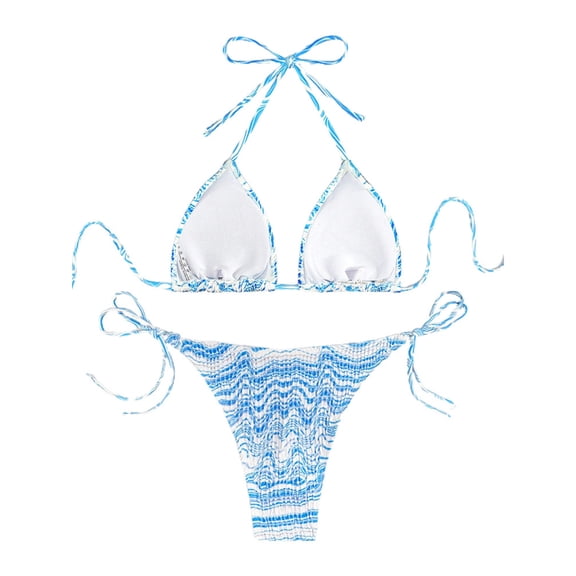 SnZhen Swim Suits for Women 2024 Family Swimsuits Matching Set Print Hollow Out Backless Swimwear