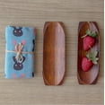 thumbnail image 2 of JUNWELL 2PCS Natural Solid Wood Towel Tray Food Sushi Serving Mini Long Plate Dessert Small Tray Snack Saucer for Home Hotel (Kemu), 2 of 5