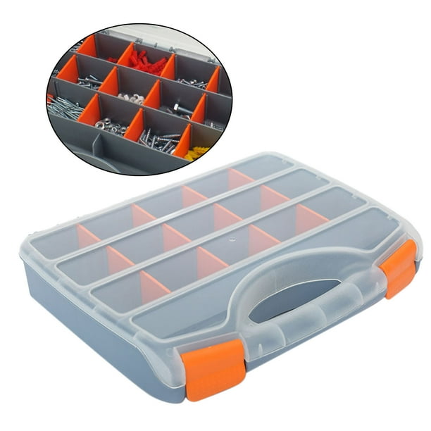 Caja organizadora de herramientas practicas Caja de compartimentos de hardware Contenedor organizador de tornillos 15 Ranuras para hardware Pendientes Sunnimix estuche organizador de almacenamiento Bo...