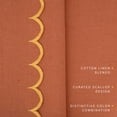 thumbnail image 5 of Fingercraft Cloth Napkins, Everyday Use Reversible Scallop Design, Cotton Linen Blend Napkin Set of 6 Perfect for Parties Dinners Weddings Christmas Napkin Cloth 20x20 Inch Rust, 5 of 8
