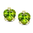 thumbnail image 2 of Tommaso Design� Heart Shape 6mm Genuine Peridot Love Earrings Studs, 2 of 9