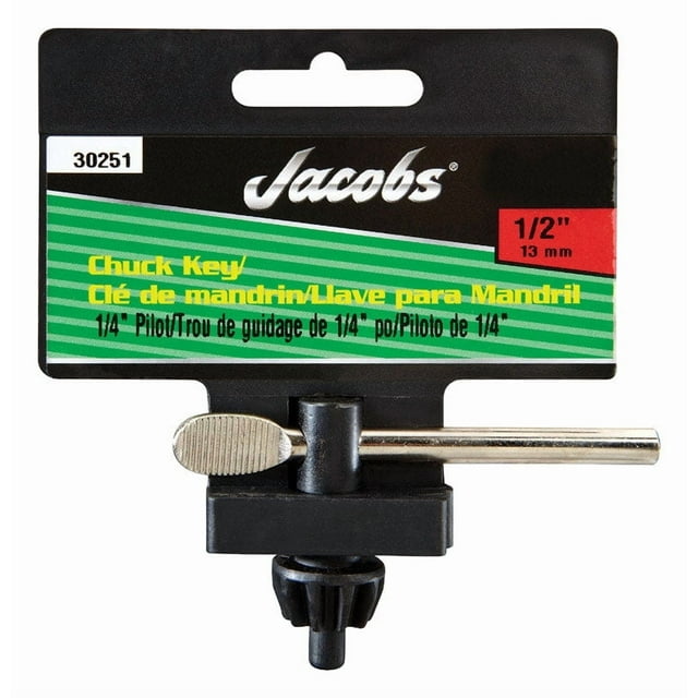Chuck Key Jacobs K32 con mango en T de acero de 1/2 pulgada X 1/4 pulgadas
