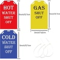 thumbnail image 2 of shiyou-Shut Off Valve Tag 15 Pack Yellow Gas Shut Off Blue Water Shut Off Red Hot Water Shut Off Tags - Plastic Valve Identifier Tag Plumbing Identification Pipe Tags for Rental Realtor 3 x 5 Inch, 2 of 4