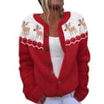 thumbnail image 2 of Cardigan Confort Imprimé Artistique pour Femmes Bouton Cardigan de Noël, 2 of 4