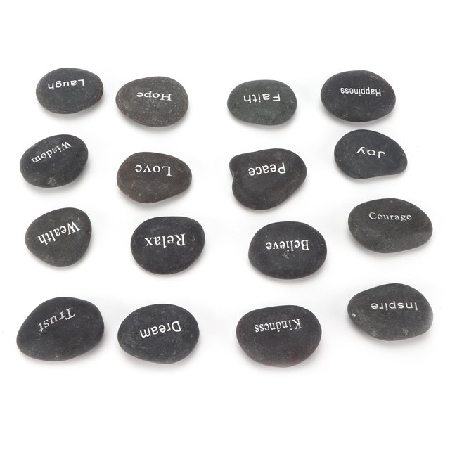 Guijarros Grabados, Juego De Guijarros De Runas, 16 Piezas, Suministros De Adivinación, Decoración De Interiores, Runa Negra Mate Para Meditación Para Adivinación