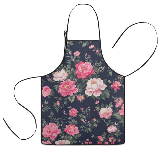Pioneer Flower Floral Print Pattern Kids Aprons for Girls and Boys,Adjustable Neck Strap Toddler Aprons for Kids Cooking Baking