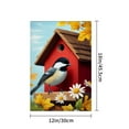 thumbnail image 4 of JOOCAR Linen Garden Flag with Chickadee and Birdhouse for Spring Summer Home Outdoor Garden Yard Door Decor 12x18 inch, 4 of 5