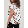 thumbnail image 2 of Blusa Eytino para mujer, talla grande, bohemio, floral, cuello en V, 3 veces, blanca, 2 of 7