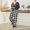Black, variant on EGNMCR Womens 2 Piece Outfits Autumn Casual Trend Solid Color Loose Long Sleeve T-Shirt Print Plaid Straight Leg Pants Suit Plus Size Comfy Loungewear Pajamas Sets on Clearance