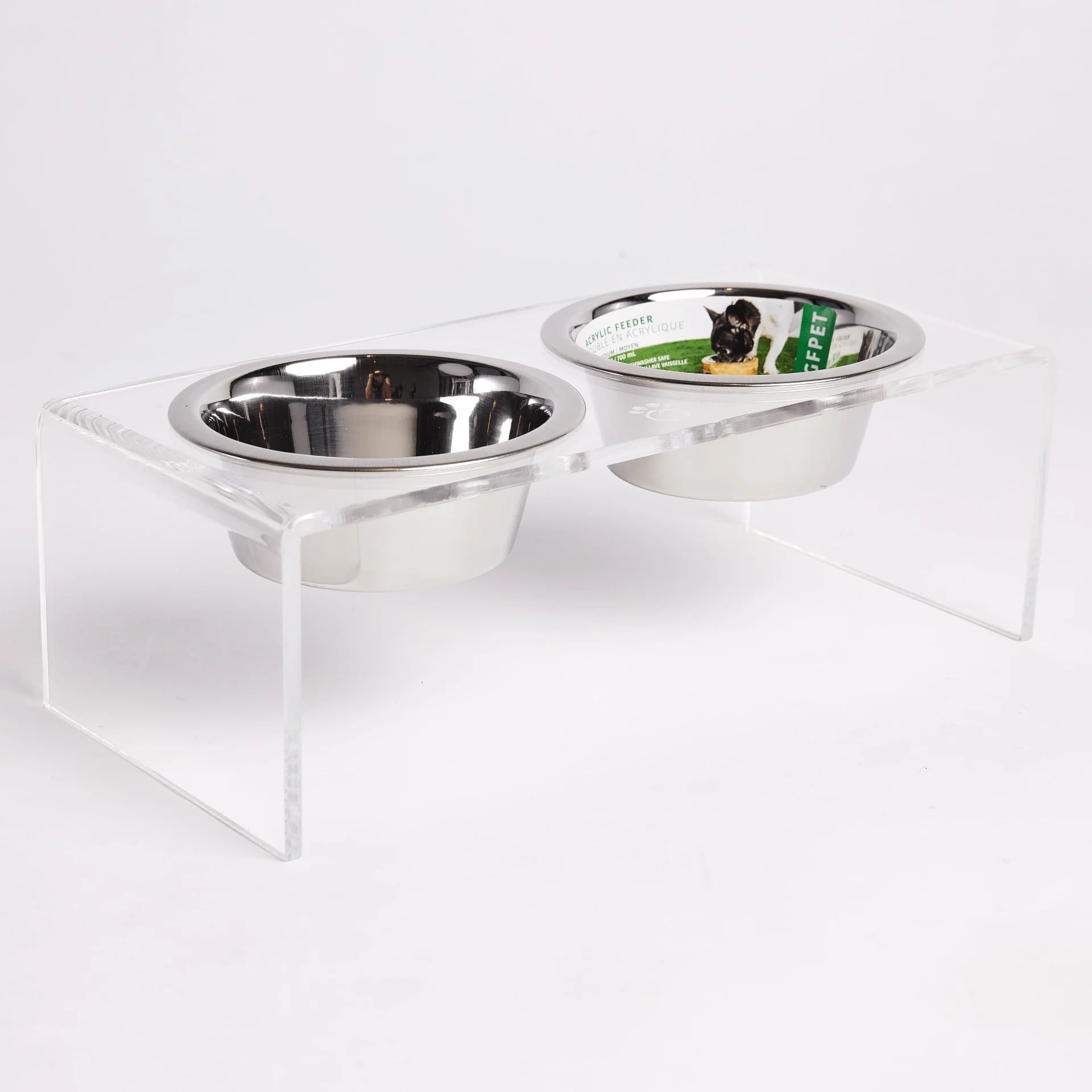 Acrylic Double Feeder - Clear - S