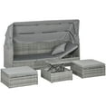 thumbnail image 2 of Resenkos 4-Piece Wicker Furniture Set , Outdoor Sectional Furniture, Gray, 2 of 11