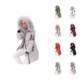 thumbnail image 1 of Puffer Jacket Womens 2026 Trendy Long Sleeve Slim Fit Mid Length Full Zip Up Thick Warm Winter Coats with Pockets, 1 of 8