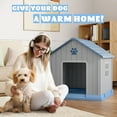 thumbnail image 4 of LHBcraft Dog House,Weatherproof Resin Shelter with Air Vents and Elevated Floor for Small-Medium Dogs,Dog kennel for Indoor&Outdoor,Blue,32.3" L x 29.9" W x 32.5" H, 4 of 8