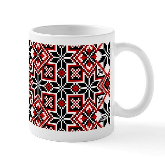 CafePress - Folk Design 8 Mug - 11 oz Ceramic Mug - Novelty Coffee Tea Cup