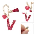 thumbnail image 4 of Unique Bargains 1 Pc Heart Tassel Letter V Water Cup Pendant for Office Red Alloy Plastic, 4 of 5