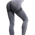 thumbnail image 3 of Pantalones de yoga de cintura alta para mujer, mallas deportivas para gimnasio, levantamiento de cadera, control de abdomen, para correr, hacer ejercicio, ciclismo, gris L, 3 of 12