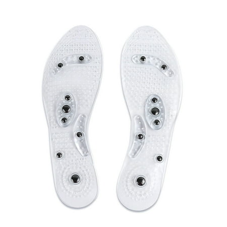 Transparent PVC Magnetotherapy Insole Equipped with 8 Magnet Massage Inner Sole Magnetite Breathable Vibration-absorptive Shoes-pad Full Foot
