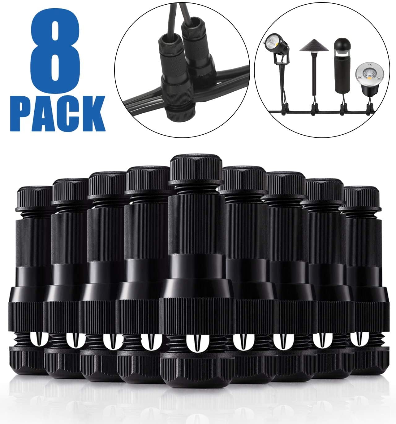 SUNVIE Low Voltage Fastlock Landscape Lights Cable Connector 12-14