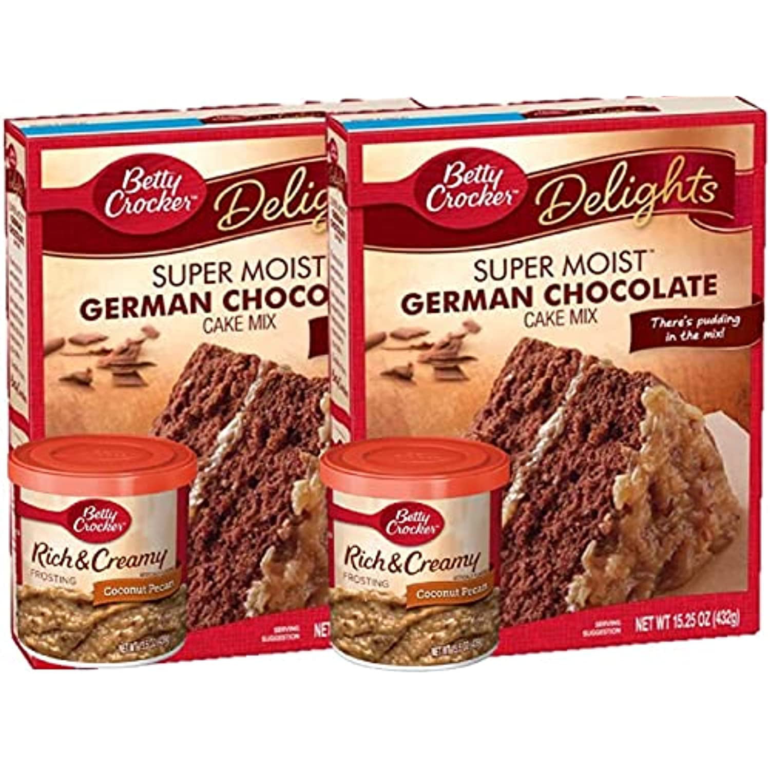 Betty Crocker German Chocolate Cake Mix And Coconut Pecan Frosting Bundle - Of - Walmart.com