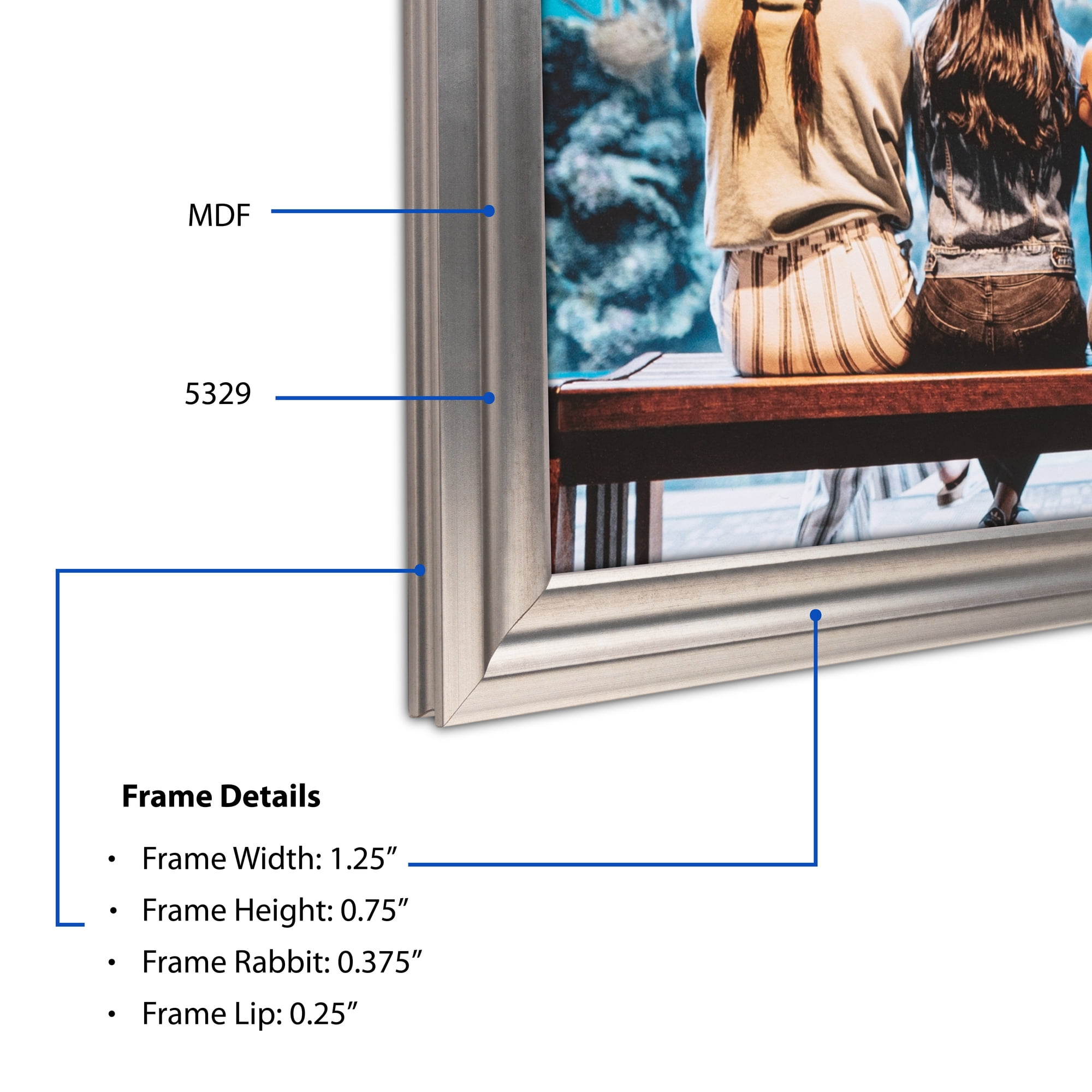 ArtToFrames 18" x 24" Silver Picture Frame, 18x24 inch Silver MDF Poster Frame (WOM-5329),  Pack