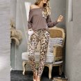 thumbnail image 4 of Conjuntos sueltos de dos piezas para mujer, camisetas de manga larga, chaleco, pantalones informales, chándal de empalme de leopardo Wmkox8yi  bvn2410, 4 of 9