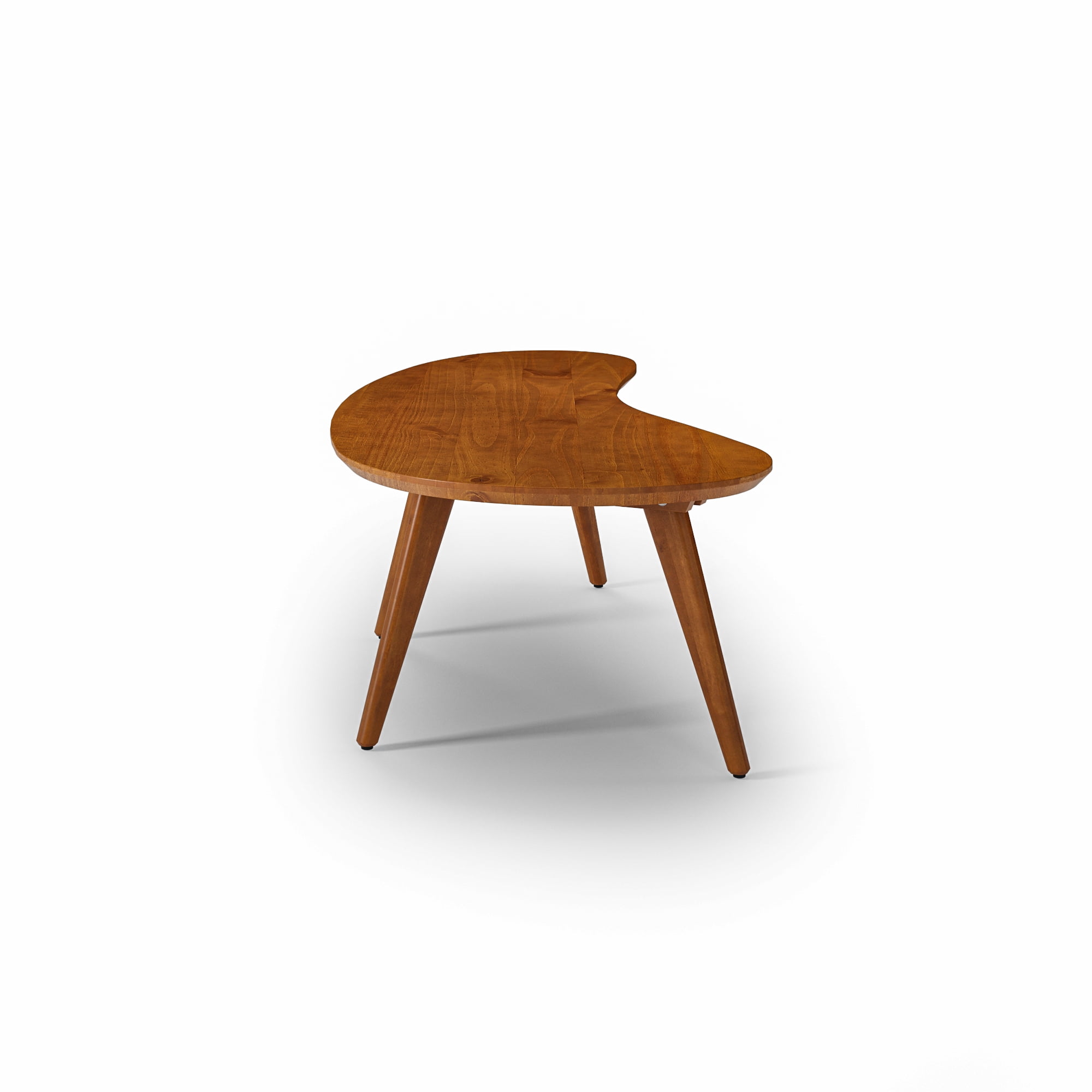 Camaflexi Coffee Table, Mid Century Modern Wood Frame, Oval Top, Castanho Finish