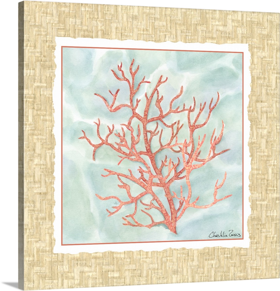 Ocean Coral , Canvas Wall Art, Home Decor , 24x24