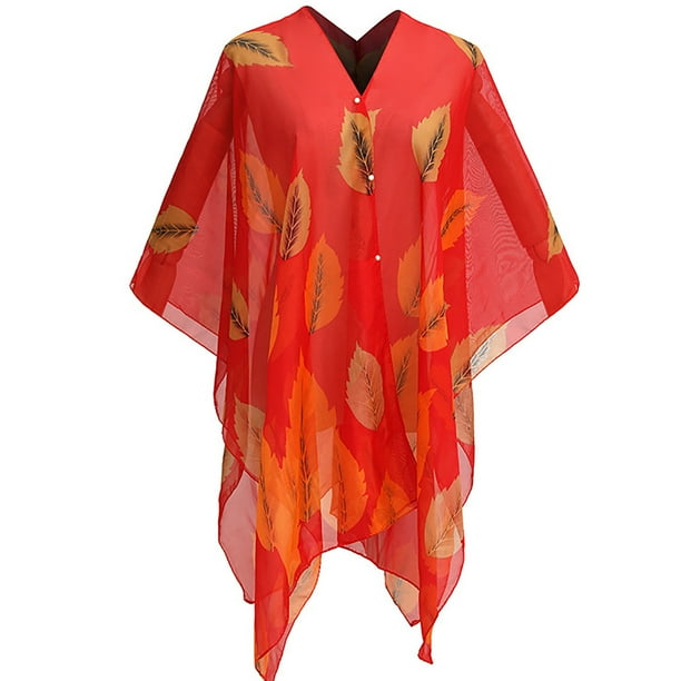 Bufanda y chal de gasa con estampado, para mujer, de verano, con protección solar, de comercio exterior, de seda, con botones y ojales.