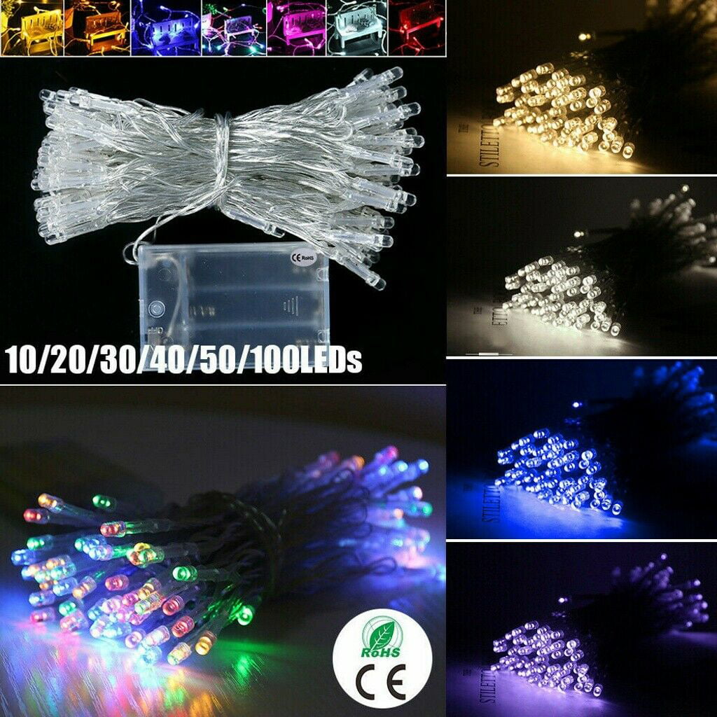 10/20/30LED BATTERY OPERATED MICRO SILVER WIRE STRING FAIRY PARTY XMAS WEDDING 