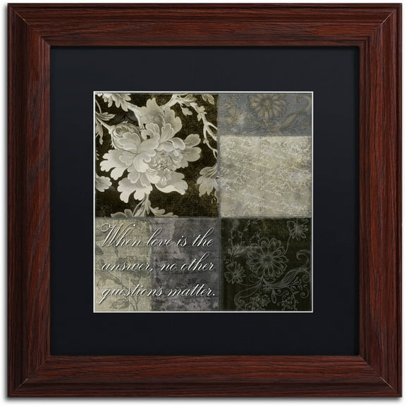 Trademark Fine Art "When Love Is the Answer" Canvas Art by Color Bakery Black Matte, Wood Frame