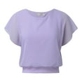 thumbnail image 3 of Womens Athletic Tops Shirts Fashion Tank O Neck Lace Sleeve Loose Womens Tee Shirts,Purple,2XL, 3 of 6