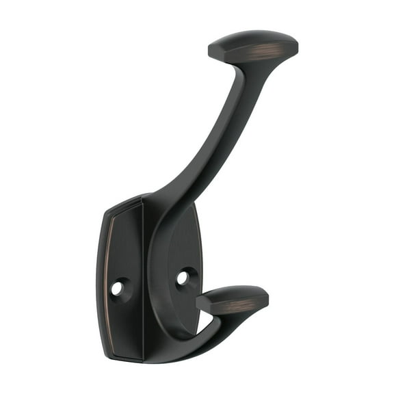 Amerock Vicinity Traditional Double Prong Oil-Rubbed Bronze Wall Hook