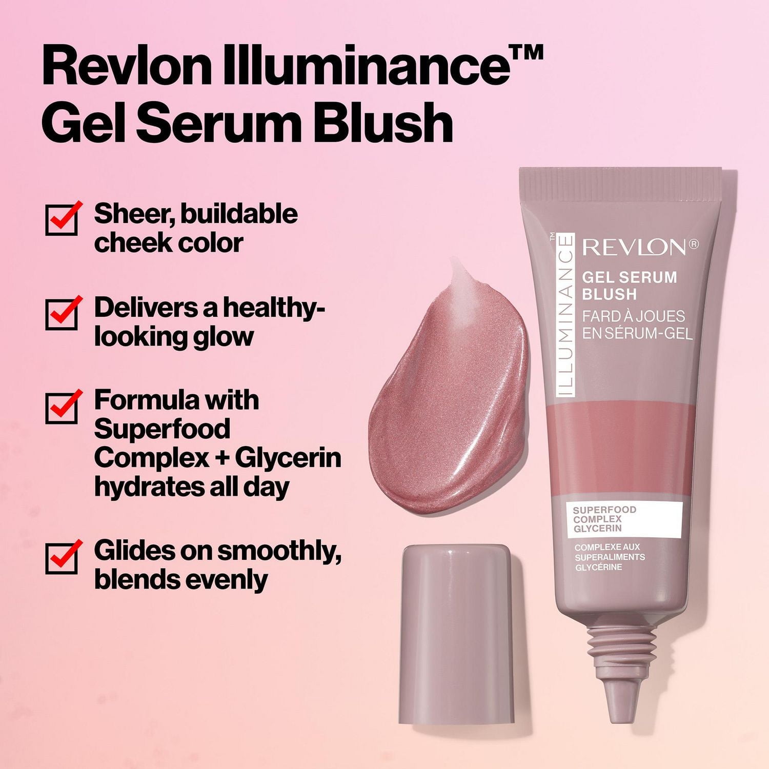 Revlon Illuminance™ Gel Serum Blush, Dewy Finish, 0.37 fl oz.