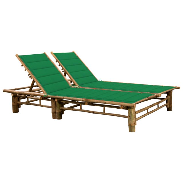 vidaXL Chaise Longue pour 2 Personnes avec Coussins en Bambou