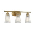 thumbnail image 3 of Chantilly 3-Light Bathroom Vanity Light in Warm Brass, 3 of 6