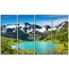 DESIGN ART Designart - Mountain Lake - 4 Panels Landscape Photography Canvas Art Print