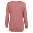 thumbnail image 4 of Pntutb Womens O-Neck Long Sleeve T-Shirt Summer Solid Pocket Loose Blouse Tops, 4 of 5