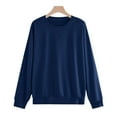 thumbnail image 5 of yillto Women Sweatshirts Crewneck Causal Pullover Long Sleeve Solid Color Overdsized Sweatshirt Tops, 5 of 7