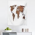 thumbnail image 1 of Map Tapestry, World Atlas with Grunge Weathered Rusty Effect Silhouette of Earth on Plain Back, Fabric Wall Hanging Decor for Bedroom Living Room Dorm, 5 Sizes, Brown Umber White, by Ambesonne, 1 of 1